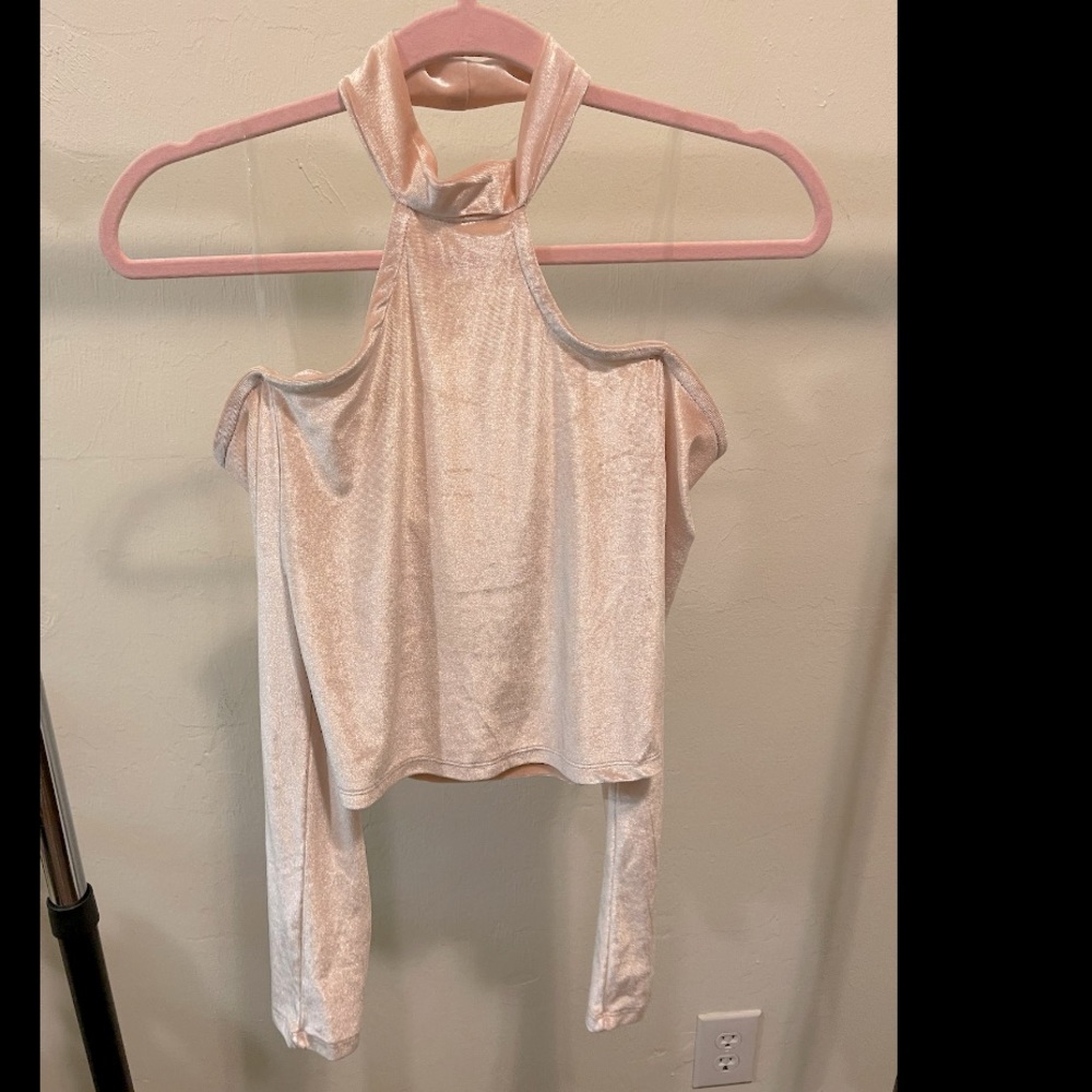 Heart Hips pink velvet crop top